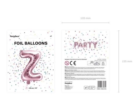 Balon foliowy Litera Z, 35cm, Rose Gold różowe złoto Balon foliowy Litera Z, 35cm, Rose Gold różowe złoto
