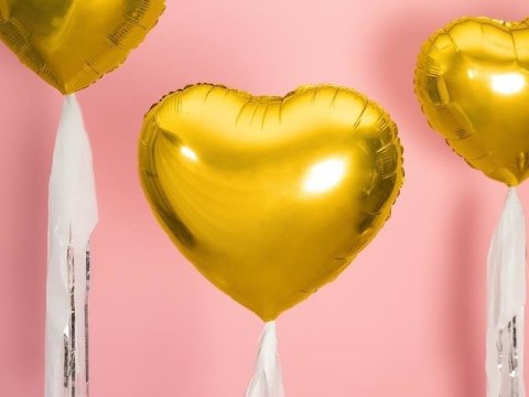 Balon foliowy Serce, 45cm, Złote Balon foliowy Serce, 45cm, Złote