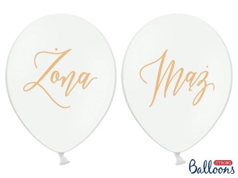 Balony 30cm, Żona, Mąż, Pastel Pure White (1 op. / 6 szt.) Balony 30cm, Żona, Mąż, Pastel Pure White (1 op. / 6 szt.)