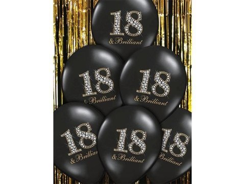 Balony Lateksowe, 18 Urodziny, Pastelowe Czarne, 30cm, 6szt. Balony Lateksowe, 18 Urodziny, Pastelowe Czarne, 30cm, 6szt.
