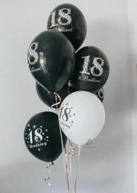 Balony Strong, urodzinowe 18 & Brilliant, Czarne 30cm, 50 szt. Balony Strong, urodzinowe 18 & Brilliant, Czarne 30cm, 50 szt.
