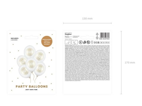 Balony lateksowe IHS na Komunię Świętą, 30cm, Białe Metaliczne (1 op. / 6 szt.) Balony lateksowe IHS na Komunię Świętą, 30cm, Białe Metaliczne (1 op. / 6 szt.)