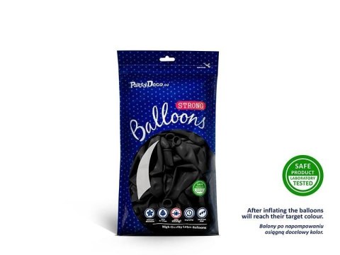 Balony lateksowe Strong, Czarne, Pastel Black, 12cm, 100 szt. Balony lateksowe Strong, Czarne, Pastel Black, 12cm, 100 szt.