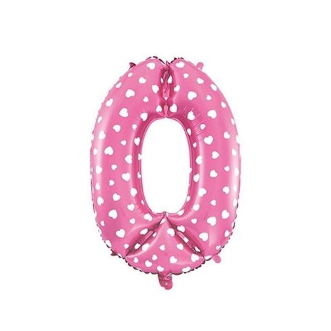 Cyfra 0 Balon Foliowy - 80 cm Różowy Cyfra 0 Balon Foliowy - 80 cm Różowy