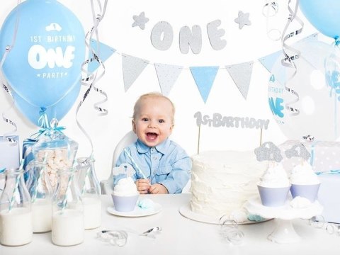 Girlanda Birthday - Błękitne Flagietki, 1,3m