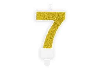 Świeczka urodzinowa Cyferka 7, złoty