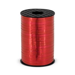 Wstążka plastikowa, Czerwona Metalizowana, 5mm/225m