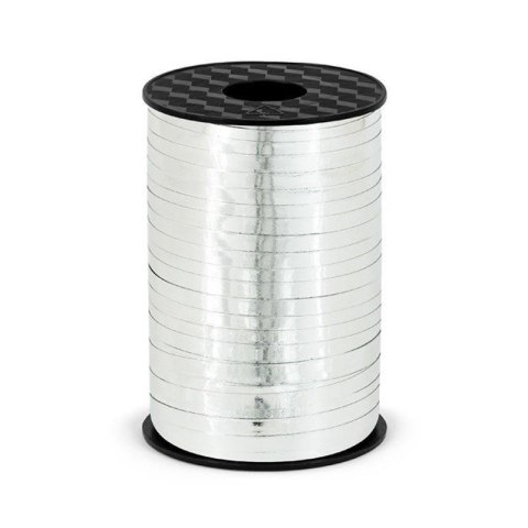 Wstążka plastikowa, Srebrna Metalizowana, 5mm/225m Wstążka plastikowa, Srebrna Metalizowana, 5mm/225m