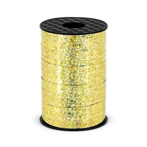 Wstążka plastikowa, Złota Holograficzna, 5mm/225m Wstążka plastikowa, Złota Holograficzna, 5mm/225m