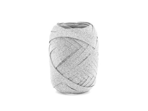 Wstążka plastikowa, srebrny, 5mm/10m Wstążka plastikowa, srebrny, 5mm/10m