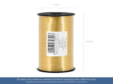 Wstążka plastikowa, złoty, 5mm/225m Wstążka plastikowa, złoty, 5mm/225m