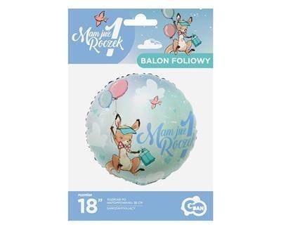 Balon Foliowy, Mam już 1 roczek, kangurek 46 cm Balon Foliowy, Mam już 1 roczek, kangurek 46 cm