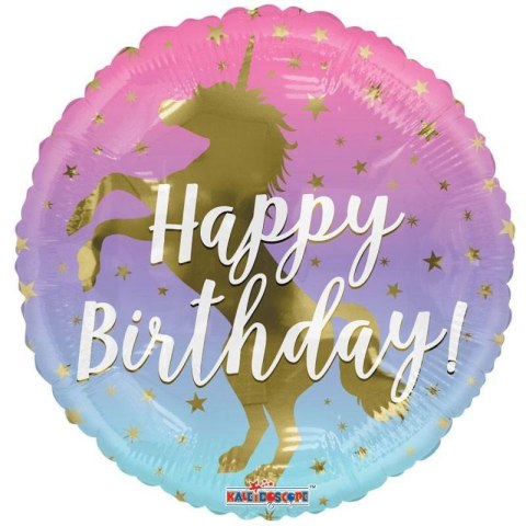 Balon Foliowy Unicorn, Happy Birthday, 46 cm Balon Foliowy Unicorn, Happy Birthday, 46 cm