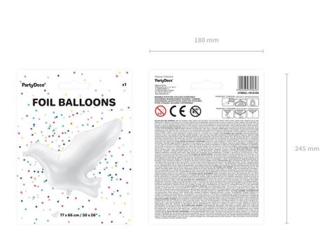 Balon foliowy Biały Gołąb, 77x66cm Balon foliowy Biały Gołąb, 77x66cm