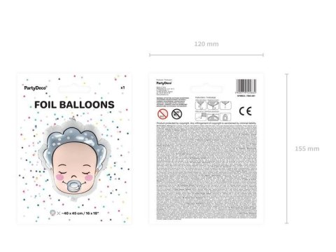 Balon foliowy Bobas, chłopiec, niebieski, 40 x 45 cm Balon foliowy Bobas, chłopiec, niebieski, 40 x 45 cm