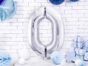 Balon foliowy Cyfra 0 srebrna, 86cm Balon foliowy Cyfra 0 srebrna, 86cm