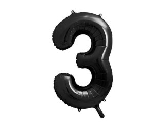 Balon foliowy Cyfra 3 czarna, 86cm