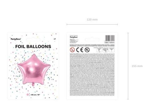 Balon foliowy Gwiazdka jasny różowy, 48cm Balon foliowy Gwiazdka jasny różowy, 48cm