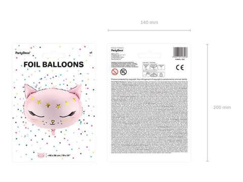 Balon foliowy Kotek, różowy, 48 x 36 cm Balon foliowy Kotek, różowy, 48 x 36 cm