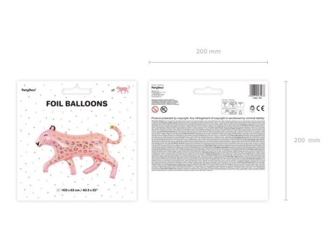 Balon foliowy Lampart, Różowa Pantera 103x63cm Balon foliowy Lampart, Różowa Pantera 103x63cm