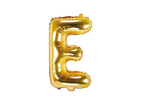 Balon foliowy Litera E, 35cm, Złota Balon foliowy Litera E, 35cm, Złota