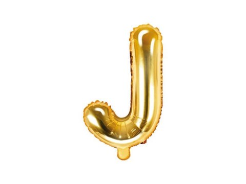 Balon foliowy Litera J, 35cm, Złota Balon foliowy Litera J, 35cm, Złota