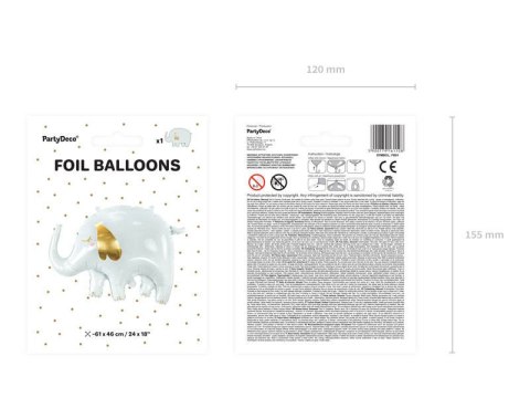 Balon foliowy Słoń, Słonik na szczęście, 61x46cm Balon foliowy Słoń, Słonik na szczęście, 61x46cm