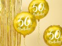 Balon foliowy urodzinowy 50th Birthday, złoty, 45cm