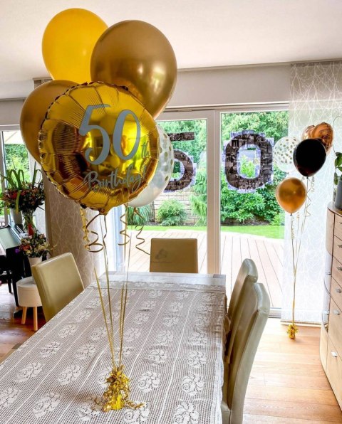 Balon foliowy urodzinowy 50th Birthday, złoty, 45cm Balon foliowy urodzinowy 50th Birthday, złoty, 45cm