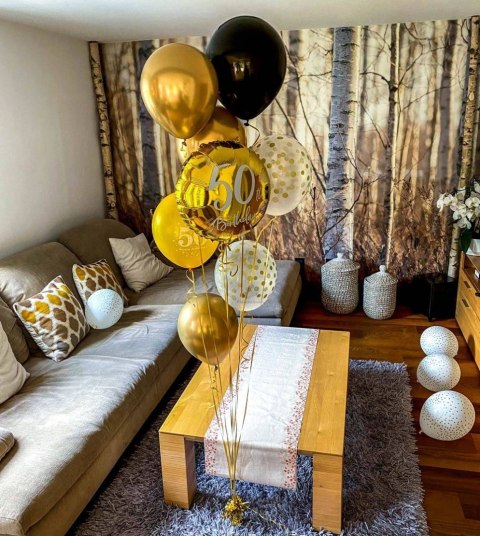 Balon foliowy urodzinowy 50th Birthday, złoty, 45cm Balon foliowy urodzinowy 50th Birthday, złoty, 45cm