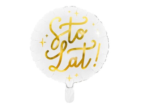 Balon foliowy urodzinowy Sto lat! biały, 35cm Balon foliowy urodzinowy Sto lat! biały, 35cm