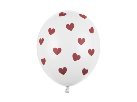 Balony 30cm, Czerwone Serduszka, Pastelowe białe, 6 szt. Balony 30cm, Czerwone Serduszka, Pastelowe białe, 6 szt.