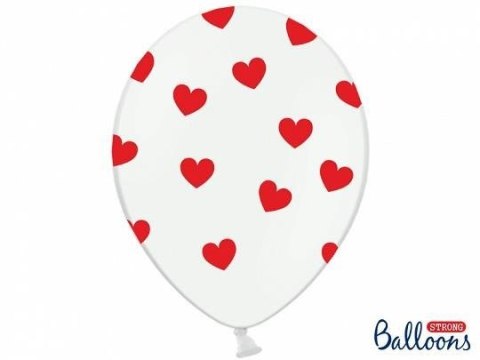 Balony 30cm, Czerwone Serduszka, Pastelowe białe, 6 szt. Balony 30cm, Czerwone Serduszka, Pastelowe białe, 6 szt.
