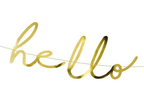 Baner Little Star - Hello Baby, złoty, 18x70cm