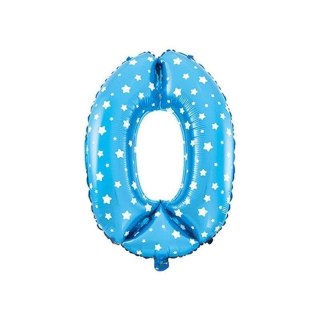 Cyfra 0 Balon Foliowy - 80 cm Niebieski