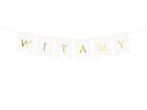Girlanda powitalna, Baner Witamy, biały, 15cm x 80cm Girlanda powitalna, Baner Witamy, biały, 15cm x 80cm