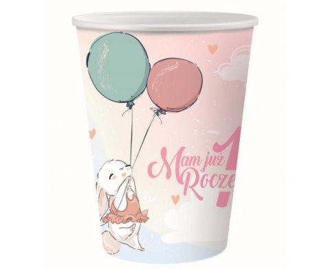 Kubeczki papierowe Roczek - Króliczek, 270 ml/ 6 szt. Kubeczki papierowe Roczek - Króliczek, 270 ml/ 6 szt.