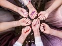 Tatuaże zmywalne Wieczór panieński, Team Bride, różowe złoto, 13 szt.