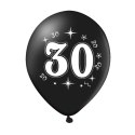 Zestaw balonów na 30 urodziny, czarno-złote, 30cm, 10szt. Zestaw balonów na 30 urodziny, czarno-złote, 30cm, 10szt.