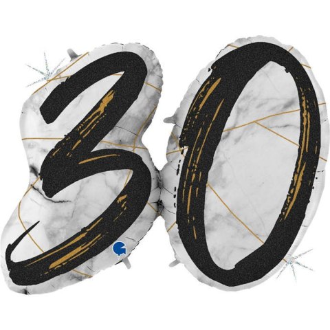 Balon Foliowy Cyfra 30 urodziny, marmur czarny, 109 cm Balon Foliowy Cyfra 30 urodziny, marmur czarny, 109 cm