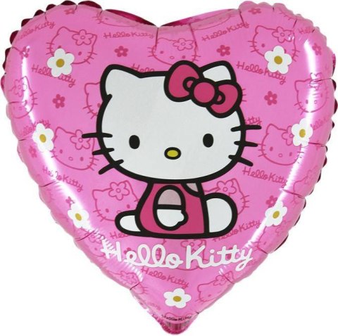Balon Foliowy Serce Hello Kitty różowe- 46 cm Balon Foliowy Serce Hello Kitty różowe- 46 cm