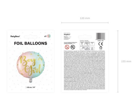 Balon foliowy Boy or Girl, 35cm Balon foliowy Boy or Girl, 35cm