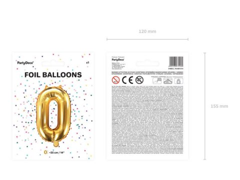 Balon foliowy Cyfra 1, 35cm, złoty Balon foliowy Cyfra 1, 35cm, złoty