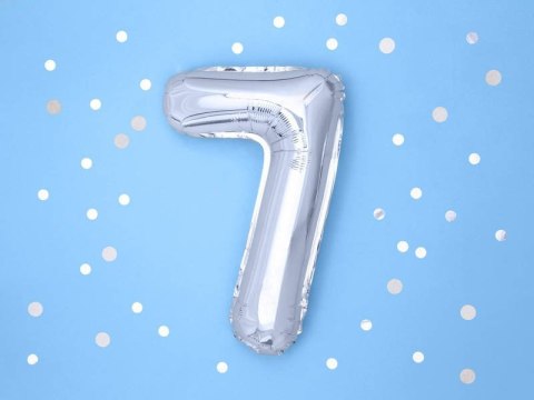 Balon foliowy Cyfra 7, 35cm, srebrny Balon foliowy Cyfra 7, 35cm, srebrny
