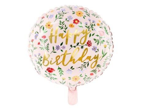 Balon foliowy Happy Birthday! Jasny różowy boho, 35cm Balon foliowy Happy Birthday! Jasny różowy boho, 35cm