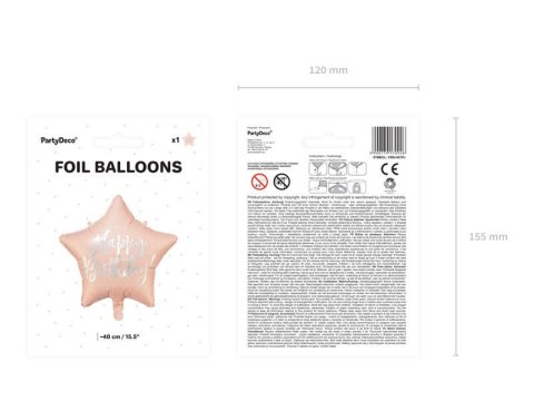 Balon foliowy Happy Birthday ! Różowa gwiazda 40 cm Balon foliowy Happy Birthday ! Różowa gwiazda 40 cm
