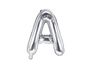 Balon foliowy Litera A, 35cm, Srebrna