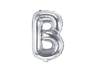 Balon foliowy Litera B, 35cm, Srebrna