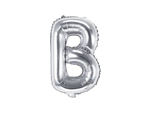 Balon foliowy Litera B, 35cm, Srebrna