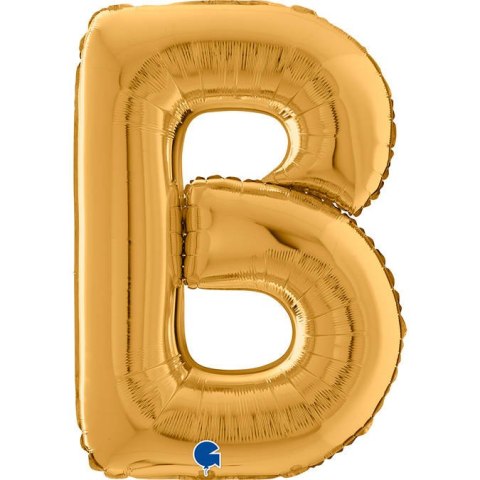 Balon foliowy Litera B, 66cm, Złota Balon foliowy Litera B, 66cm, Złota